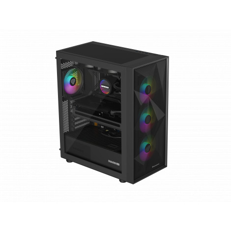 Genesis Gaming PC Case | Diaxid 605 ARGB | Black | Midi Tower | Power supply included No