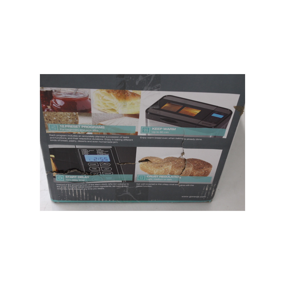 SALE OUT. SALE OUT. Gorenje | Bread maker | BM1400E | Power 815 W | Number of programs 12 | Display LCD | Stainless steel | DAMA