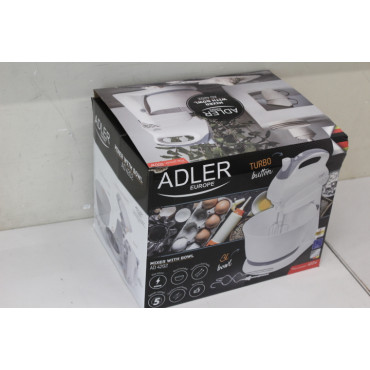 SALE OUT. | Adler | Mixer | AD 4202 | Mixer with bowl | 300 W | Number of speeds 5 | Turbo mode | White | DAMAGED PACKAGING