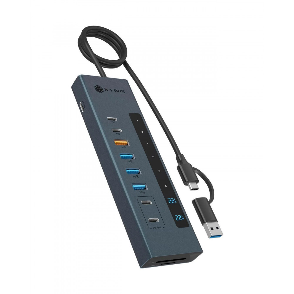 Icy Box USB Hub 11-in-1 USB-C Hub USB 3.2 Gen 2 PD