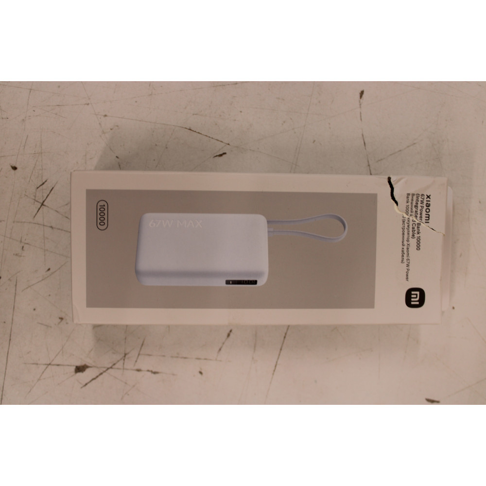SALE OUT. Xiaomi 67W Power Bank 10000 (Integrated Cable) | 10000 mAh | Ice Blue | DAMAGED PACKAGING
