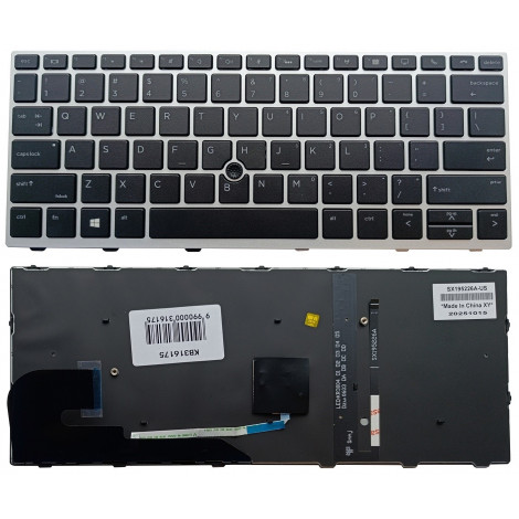 Klaviatūra HP Elitebook 730, 735, 830 G5/G6, su pašvietimu ir trackpoint