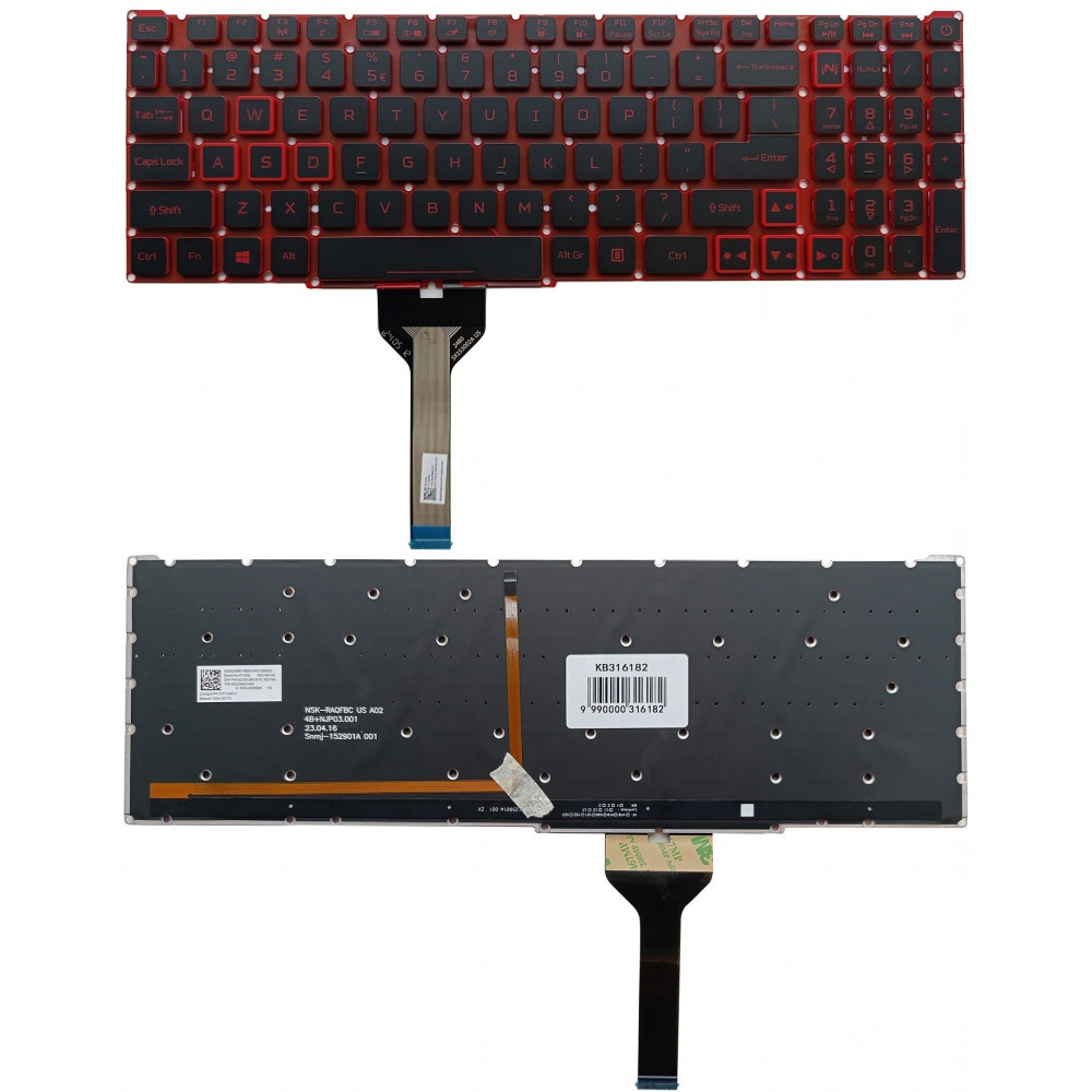 Klaviatūra ACER Nitro AN515-45, AN515-56, AN515-57, su pašvietimu