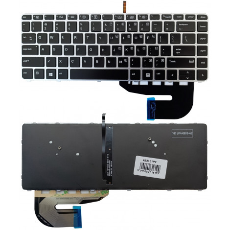 Klaviatūra HP EliteBook 840 G3 G4, su pašvietimu, US