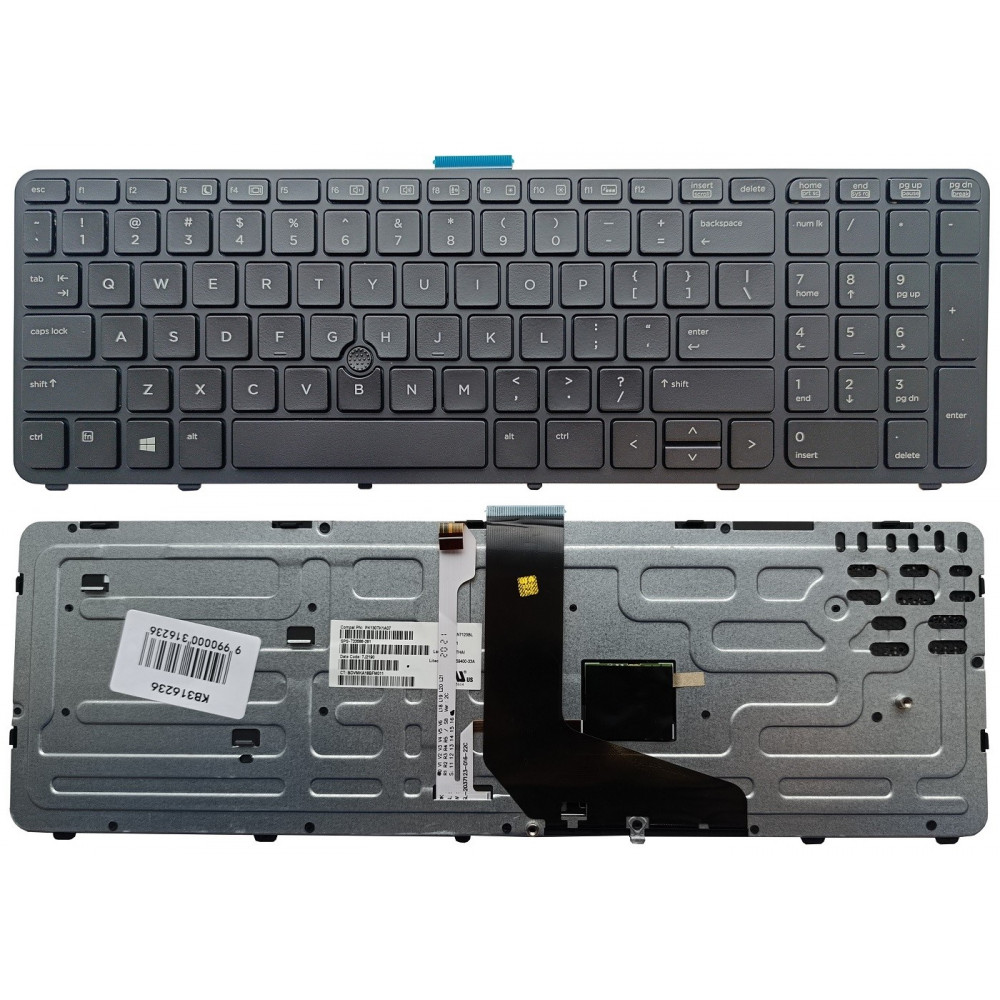 Klaviatūra HP ZBook 15 G1 G2, su pašvietimu ir trackpoint , US