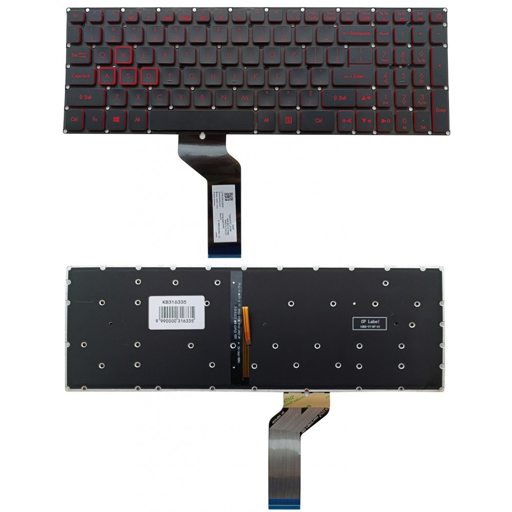 Klaviatūra ACER: Nitro AN515-51, AN515-52, AN515-53, AN515-42, su pašvietimu, US