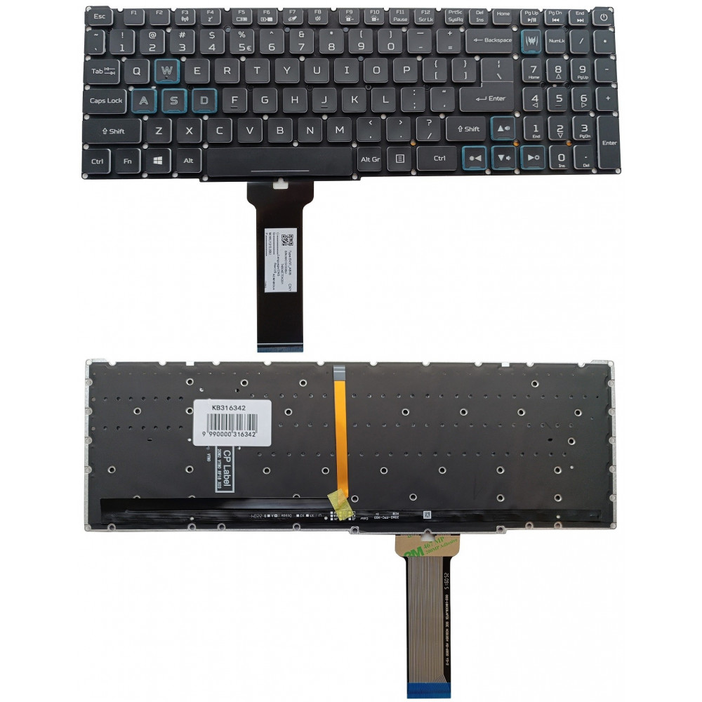 Klaviatūra ACER: Predator Helios 300 PH315-52, PH315-53, su pašvietimu, US