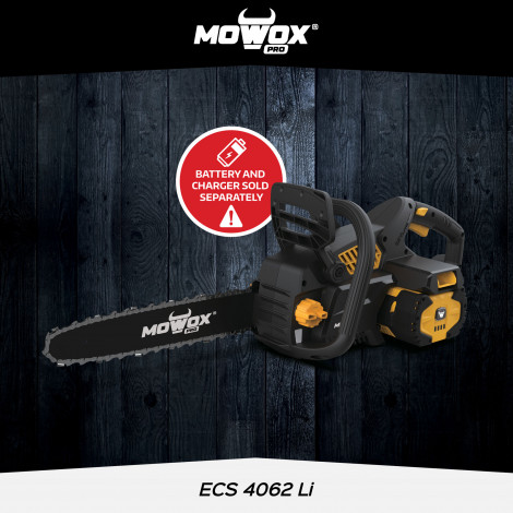 MoWox | Excel Series Hand Held Battery Chain Saw With Toolless Saw Chain Tension System (Without Battery and Charger) | ECS 4062