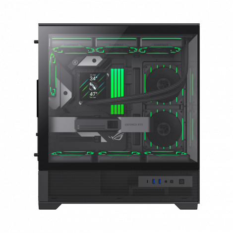 Gamemax Case | VISTA 2 AB | Black | Midi Tower | Power supply included No
