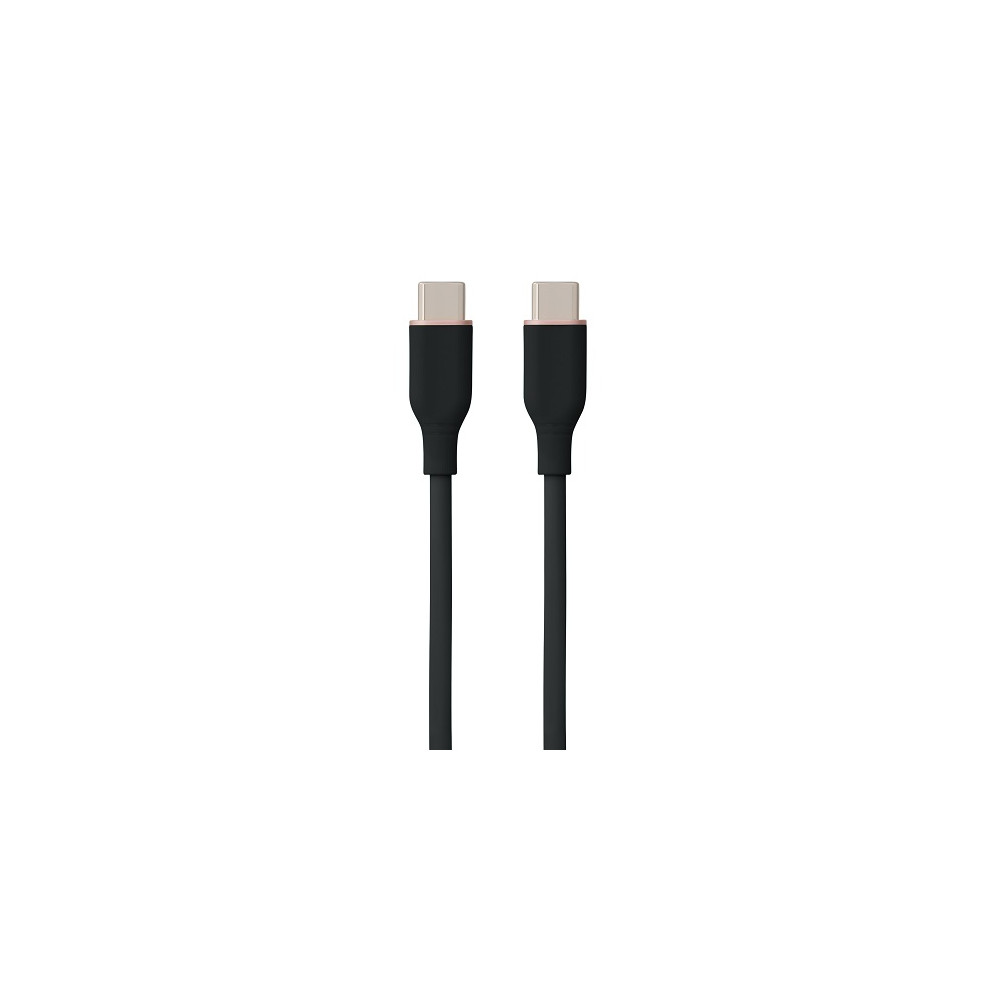 Silikoninis kabelis USB Type-C - Type-C, 100W (juodas, 3m)