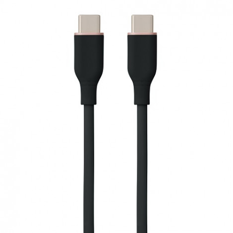 Silikoninis kabelis USB Type-C - Type-C, 100W (juodas, 3m)