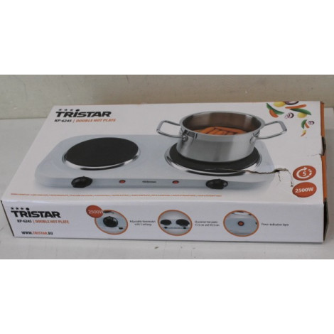 SALE OUT. Tristar Free standing table hob | KP-6245 | Number of burners/cooking zones 2 | Rotary | White | DAMAGED PACKAGING | E