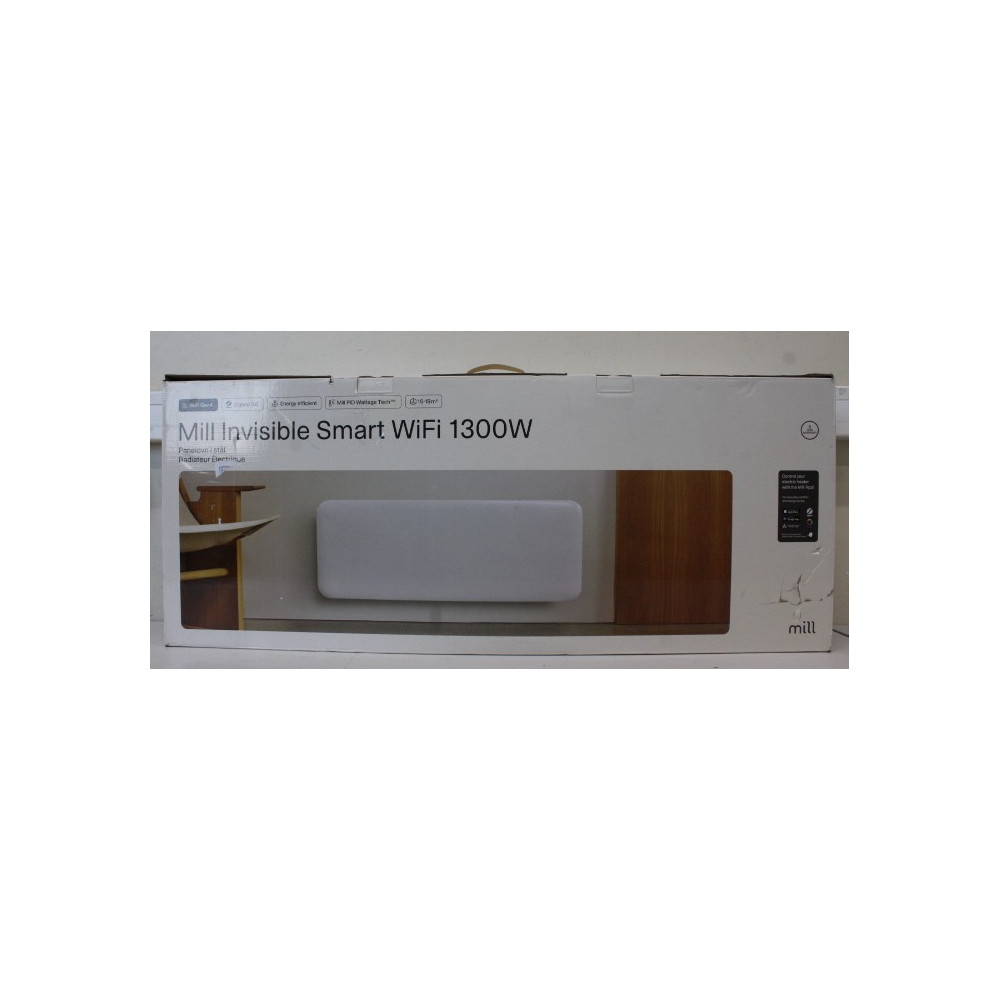 SALE OUT. Mill PA1300WIFI4 Panel Heater with WiFi Gen 4 1300 W Suitable for rooms 15-19 m White IPX4 | SALE OUT. Mill Invisible 