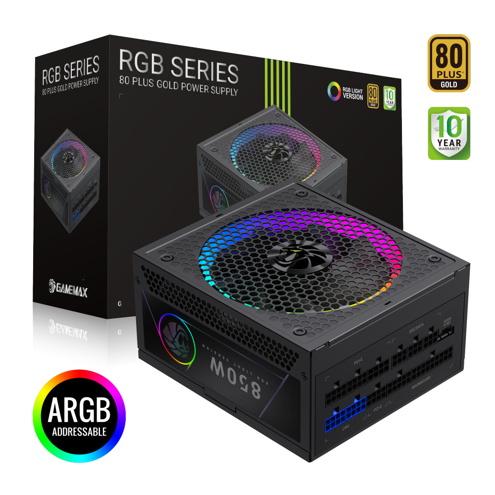 Gamemax PSU | RGB 850G | 850 W | Gold | Full Modular