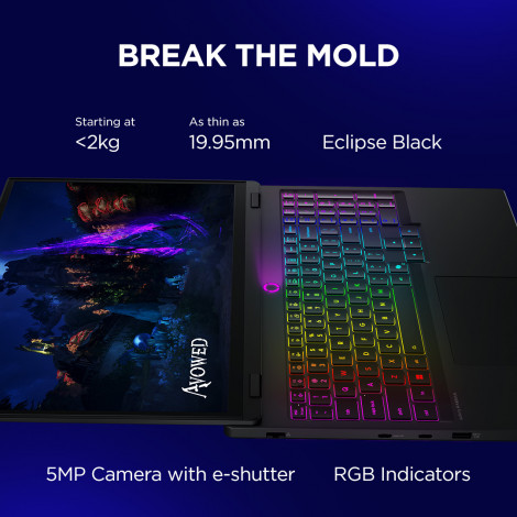 Lenovo Legion 5 15IRX10 | Eclipse Black | 15.1 " | OLED | WQXGA | 2560 x 1600 pixels | Glossy | Intel Core i7 | i7-14700HX | 16 