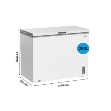 Midea MDRC411FZE01 Freezer, E, Free standing, Height 85 cm, Freezer net 293L, White
