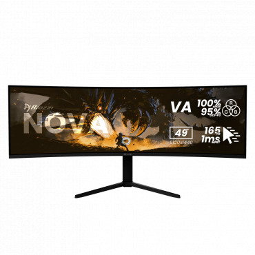 Arozzi Nova | 49 " | VA | 32:9 | 165 Hz | 4 ms | 5120 x 1440 pixels | 350 cd/m | HDMI ports quantity 2 | Black