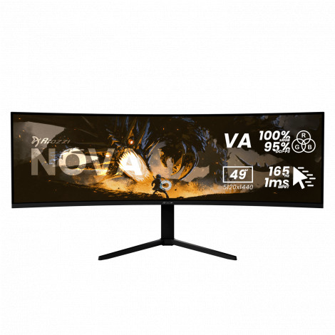 Arozzi Nova | 49 " | VA | 32:9 | 165 Hz | 4 ms | 5120 x 1440 pixels | 350 cd/m | HDMI ports quantity 2 | Black