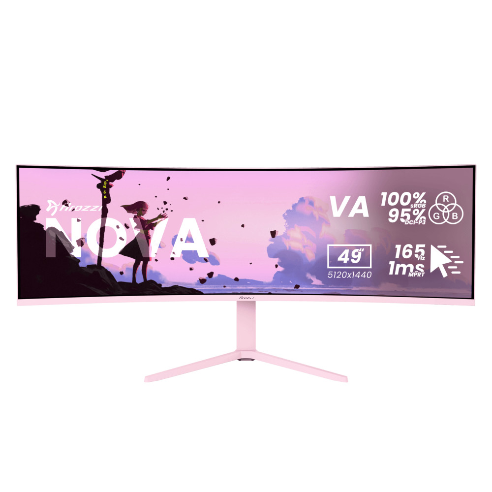 Arozzi Nova | 49 " | VA | 32:9 | 165 Hz | 4 ms | 5120 x 1440 pixels | 350 cd/m | HDMI ports quantity 2 | Pink