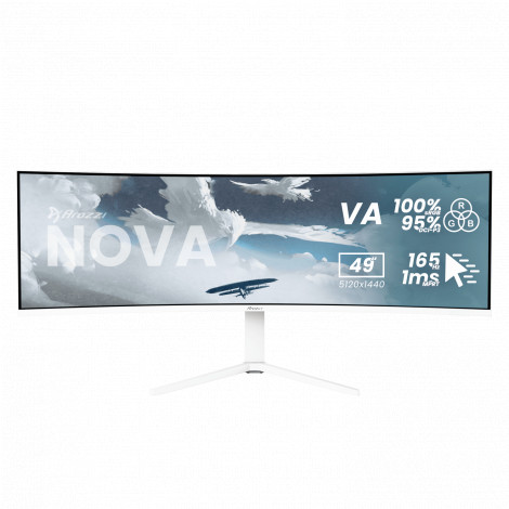 Arozzi Nova | 49 " | VA | 32:9 | 165 Hz | 4 ms | 5120 x 1440 pixels | 350 cd/m | HDMI ports quantity 2 | White