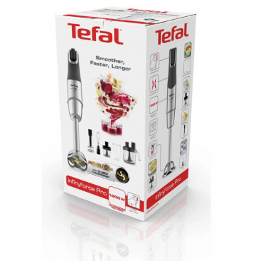 TEFAL | Blender | Infinity Force Pro 5in1 HB95LD38 | Hand Blender | 1200 W | Number of speeds Variable | Black/Stainless steel