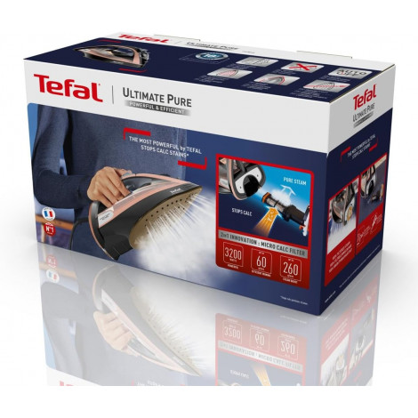 TEFAL | Steam Iron | FV9845 | Steam Iron | 3200 W | Water tank capacity 350 ml | Continuous steam 60 g/min | Black/Rose Gold