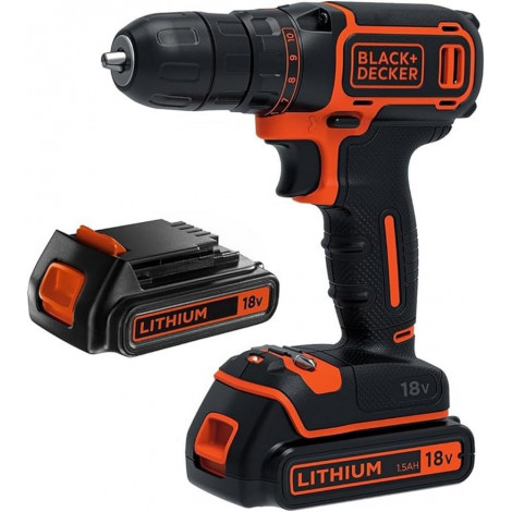 BLACK & DECKER Cordless Drill | BDCDC18B-QW | 18 V | 2x 1.5 Ah | Li-Ion