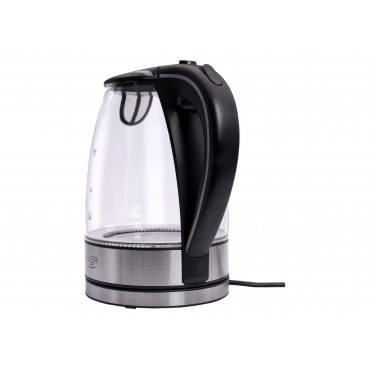 Adler | Kettle | AD 1225 | Standard | 2000 W | 1.7 L | Glass | 360 rotational base | Transparent/Stainless steel