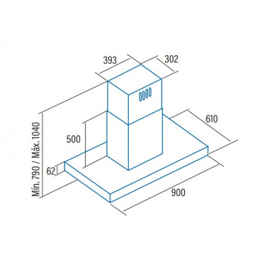 CATA | Hood | ISLA LEGEND | Island | Energy efficiency class A+ | Width 90 cm | 820 m /h | Touch control | LED | Stainless steel