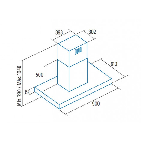 CATA | Hood | ISLA LEGEND | Island | Energy efficiency class A+ | Width 90 cm | 820 m /h | Touch control | LED | Stainless steel