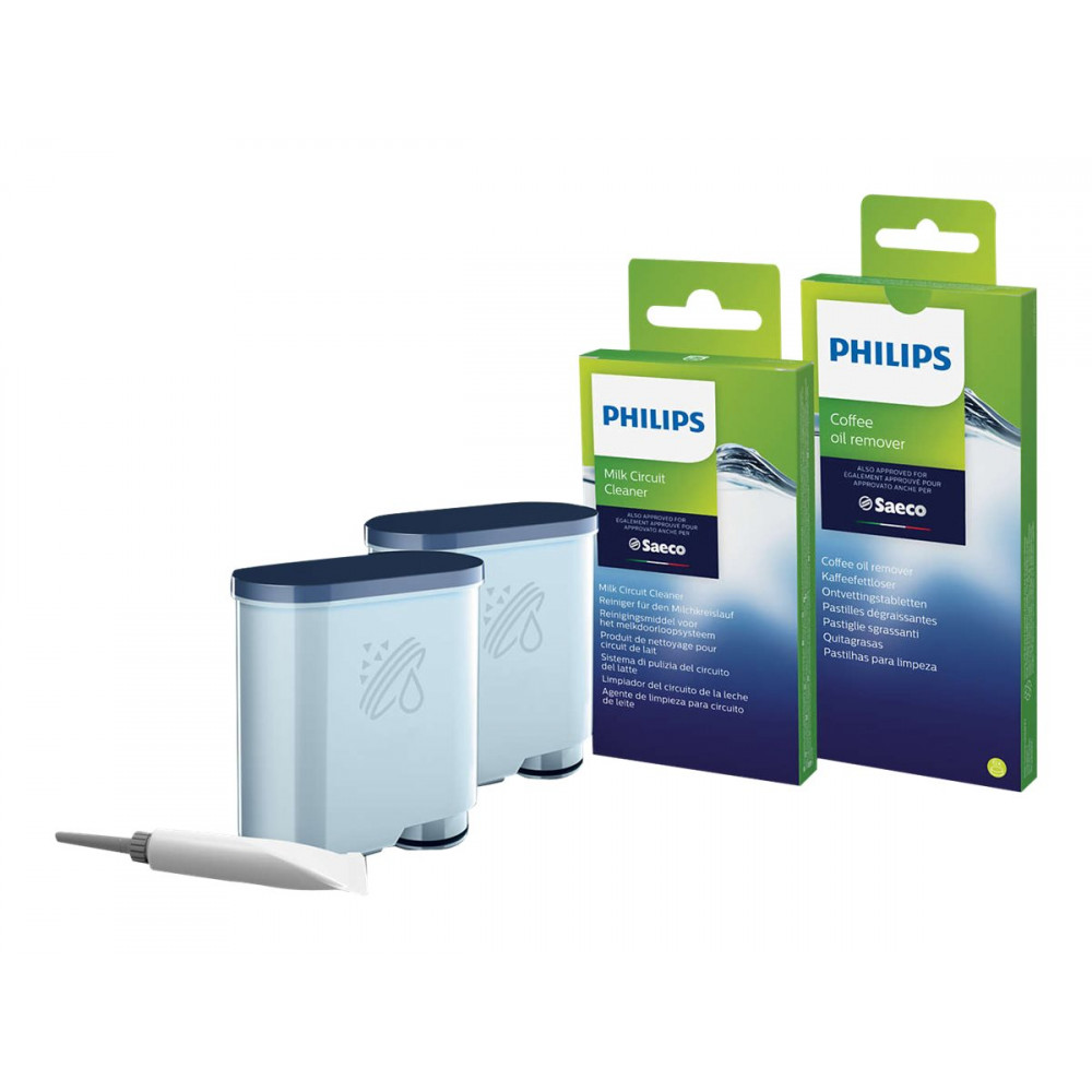 Philips | Coffee maker Maintenance kit: oil, 2xAquaClean, 6xcoffee oil remover tablets, 6xMilk circuit cleaner sachets | CA6707/