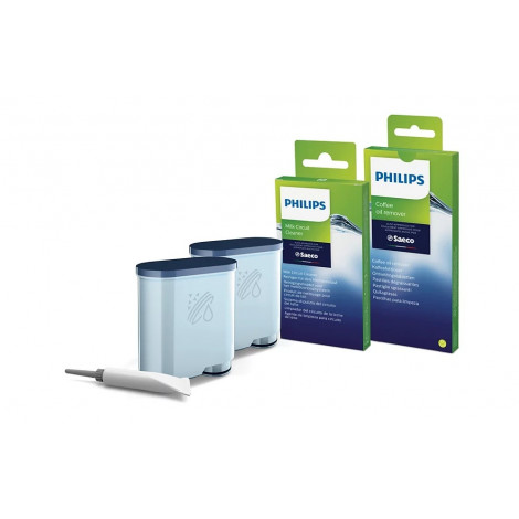 Philips | Coffee maker Maintenance kit: oil, 2xAquaClean, 6xcoffee oil remover tablets, 6xMilk circuit cleaner sachets | CA6707/