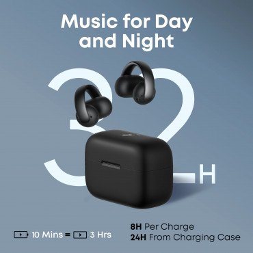 Anker Soundcore Open-Ear Clip-On Earbuds with Adaptive Comfort | AeroClip | Built-in microphone | Bluetooth | Black
