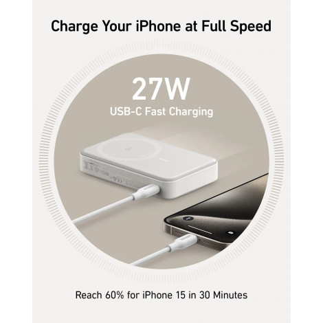 Anker MagGo Power Bank | A1654G21 | 10000 mAh | White