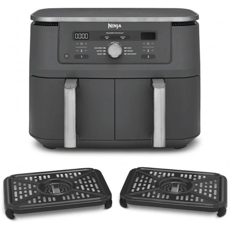 Dual Zone Airfryer | DZ400EU | NINJA Power 2470 W | Capacity 9.5 L | Gunmetal Grey