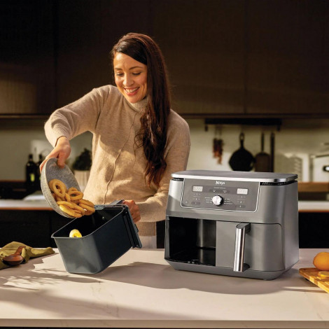 Dual Zone Airfryer | DZ400EU | NINJA Power 2470 W | Capacity 9.5 L | Gunmetal Grey