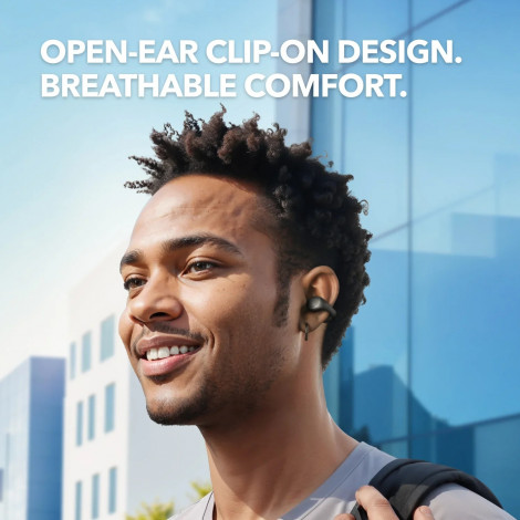 Anker Soundcore Flexible and Comfortable Clip-On Earbuds | C40i | Built-in microphone | Bluetooth | Black