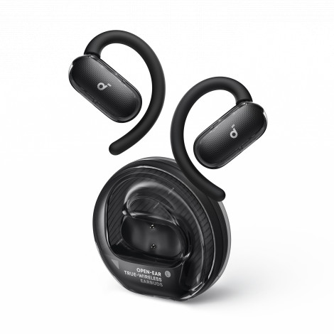 Anker Soundcore Open-Ear Headphones, Comfortable Fit, Clear Sound, Lidless Case | V40i | Built-in microphone | Bluetooth | Black