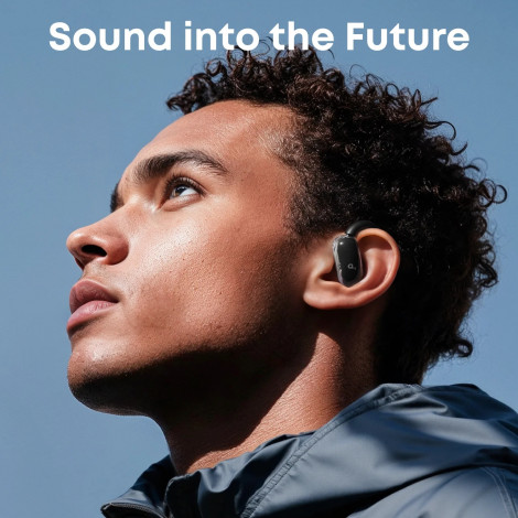 Anker Soundcore Open-Ear Headphones, Comfortable Fit, Clear Sound, Lidless Case | V40i | Built-in microphone | Bluetooth | Black