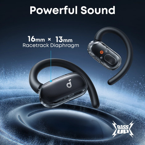 Anker Soundcore Open-Ear Headphones, Comfortable Fit, Clear Sound, Lidless Case | V40i | Built-in microphone | Bluetooth | Black