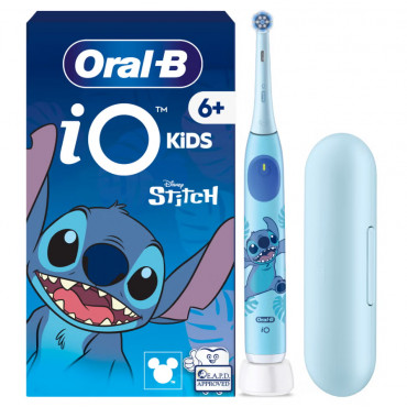 Oral-B Electric Toothbrush with Travel Case, 6Y+ | iO Kids Disney Stitch | Rechargeable | For kids | Number of brush heads inclu