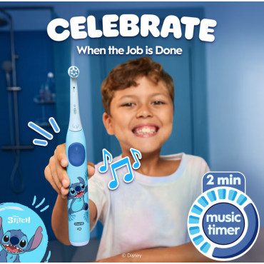 Oral-B Electric Toothbrush with Travel Case, 6Y+ | iO Kids Disney Stitch | Rechargeable | For kids | Number of brush heads inclu