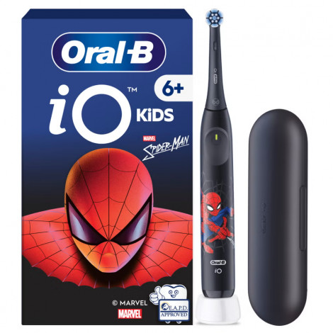 Oral-B Electric Toothbrush with Travel Case, 6Y+ | iO Kids Marvel Spiderman | Rechargeable | For kids | Number of brush heads in