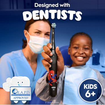 Oral-B Electric Toothbrush with Travel Case, 6Y+ | iO Kids Marvel Spiderman | Rechargeable | For kids | Number of brush heads in