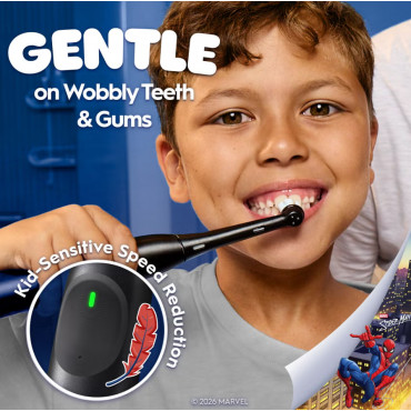 Oral-B Electric Toothbrush with Travel Case, 6Y+ | iO Kids Marvel Spiderman | Rechargeable | For kids | Number of brush heads in
