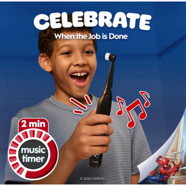 Oral-B Electric Toothbrush with Travel Case, 6Y+ | iO Kids Marvel Spiderman | Rechargeable | For kids | Number of brush heads in