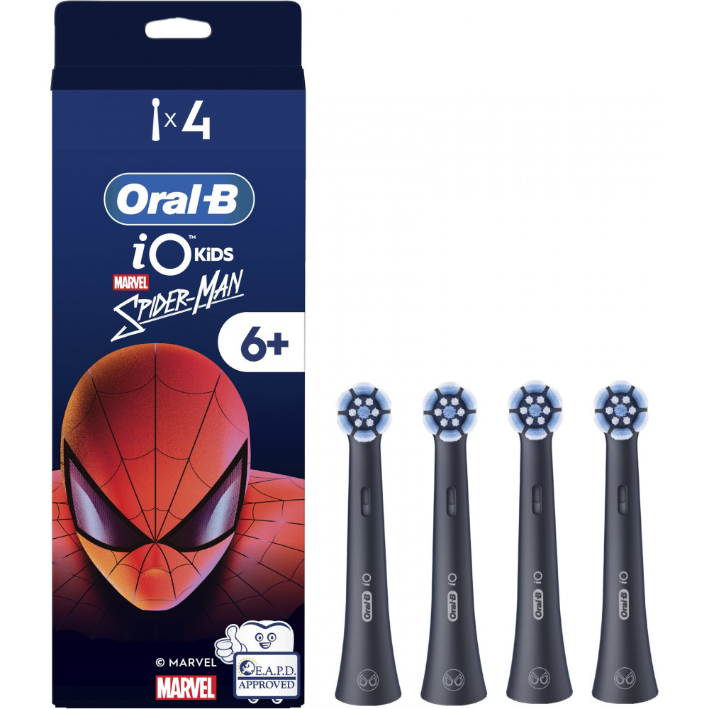Oral-B Replacement brush heads | iO kids Refills Spiderman | Heads | For kids | Number of brush heads included 4