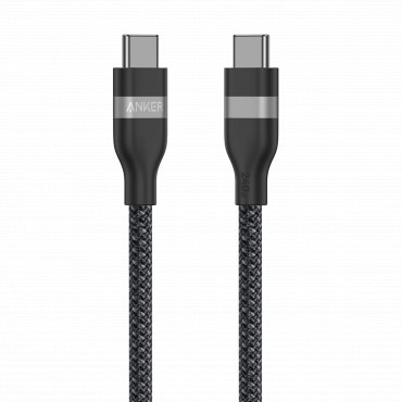 Anker USB-C to USB-C Cable Braided, 0.9m, 240W, Black | Anker USB-C Braided Cable, 0.9 m