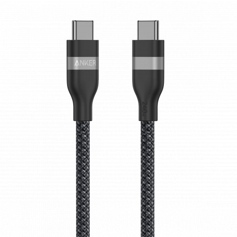 Anker USB-C to USB-C Cable Braided, 0.9m, 240W, Black | Anker USB-C Braided Cable, 0.9 m