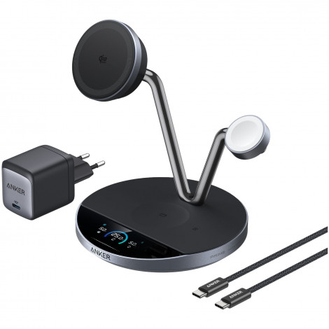 Anker Prime Wireless Charging Station Qi2.2 25W wireles charging (3-in-1, MagGo, AirCool, Dock Stand) PSU added